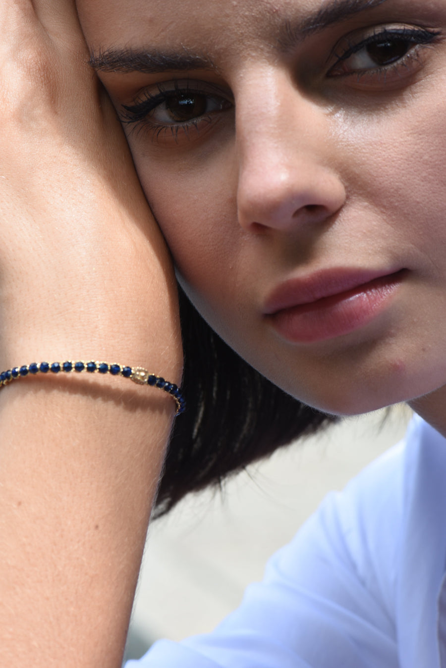 Blue Spinel Bracelet | Gold