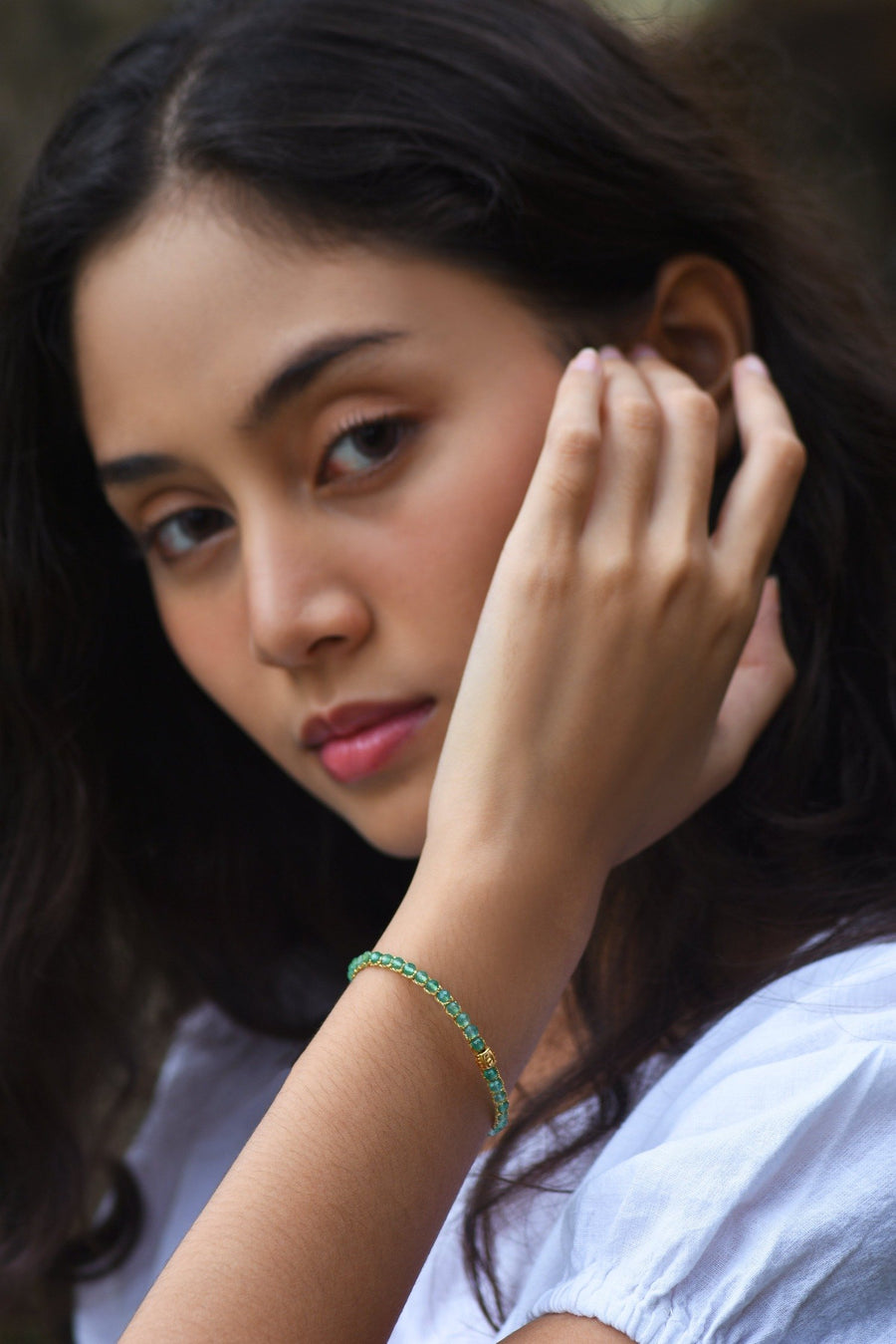 Green Onyx Bracelet | Gold