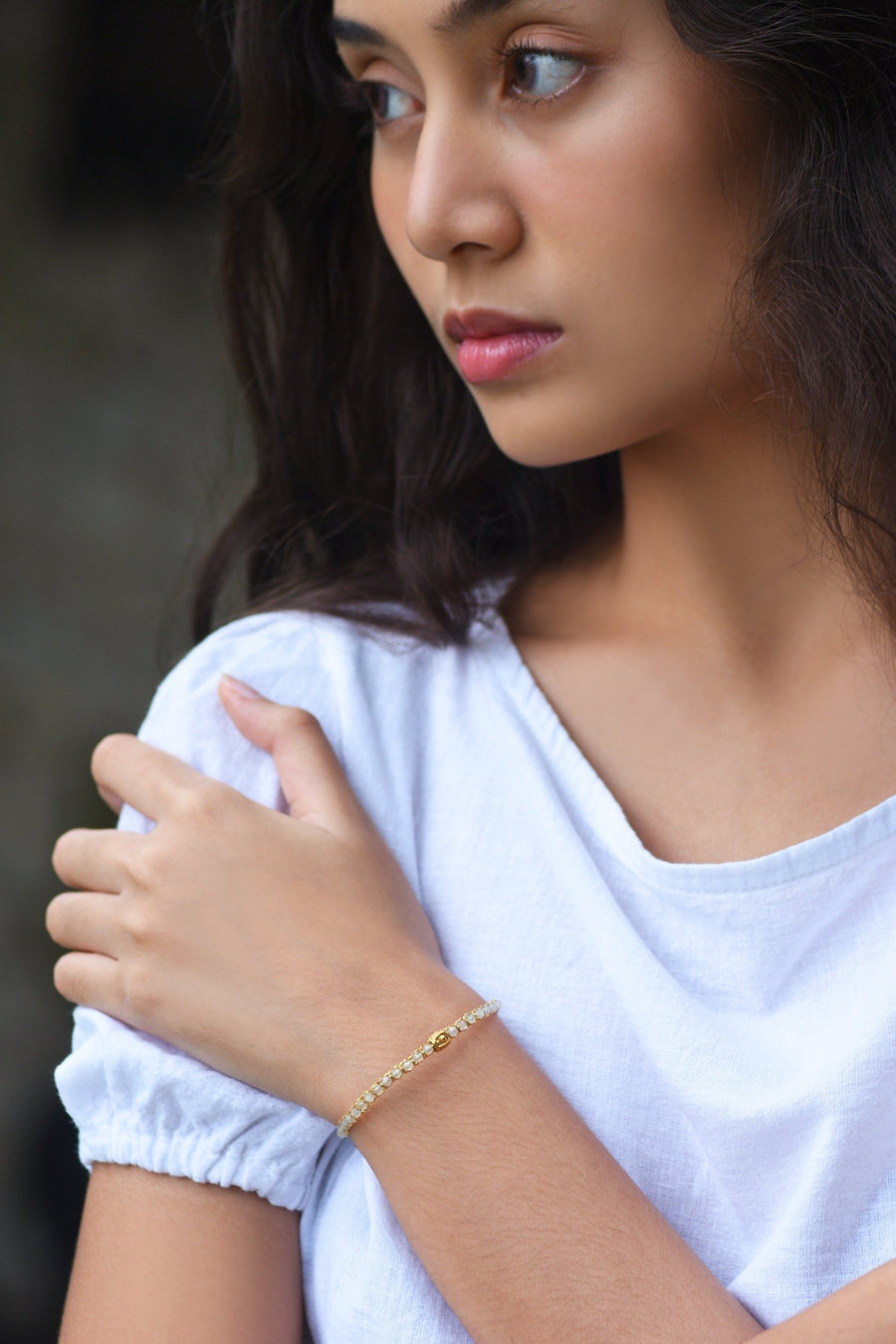 Prehnite Bracelet | Gold