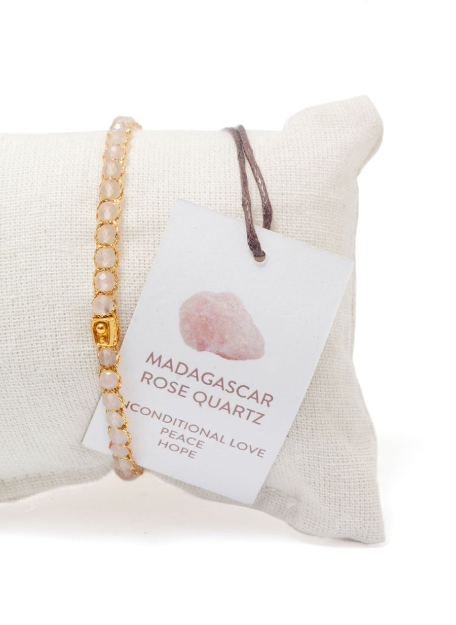Rose Quartz Bracelet | Gold
