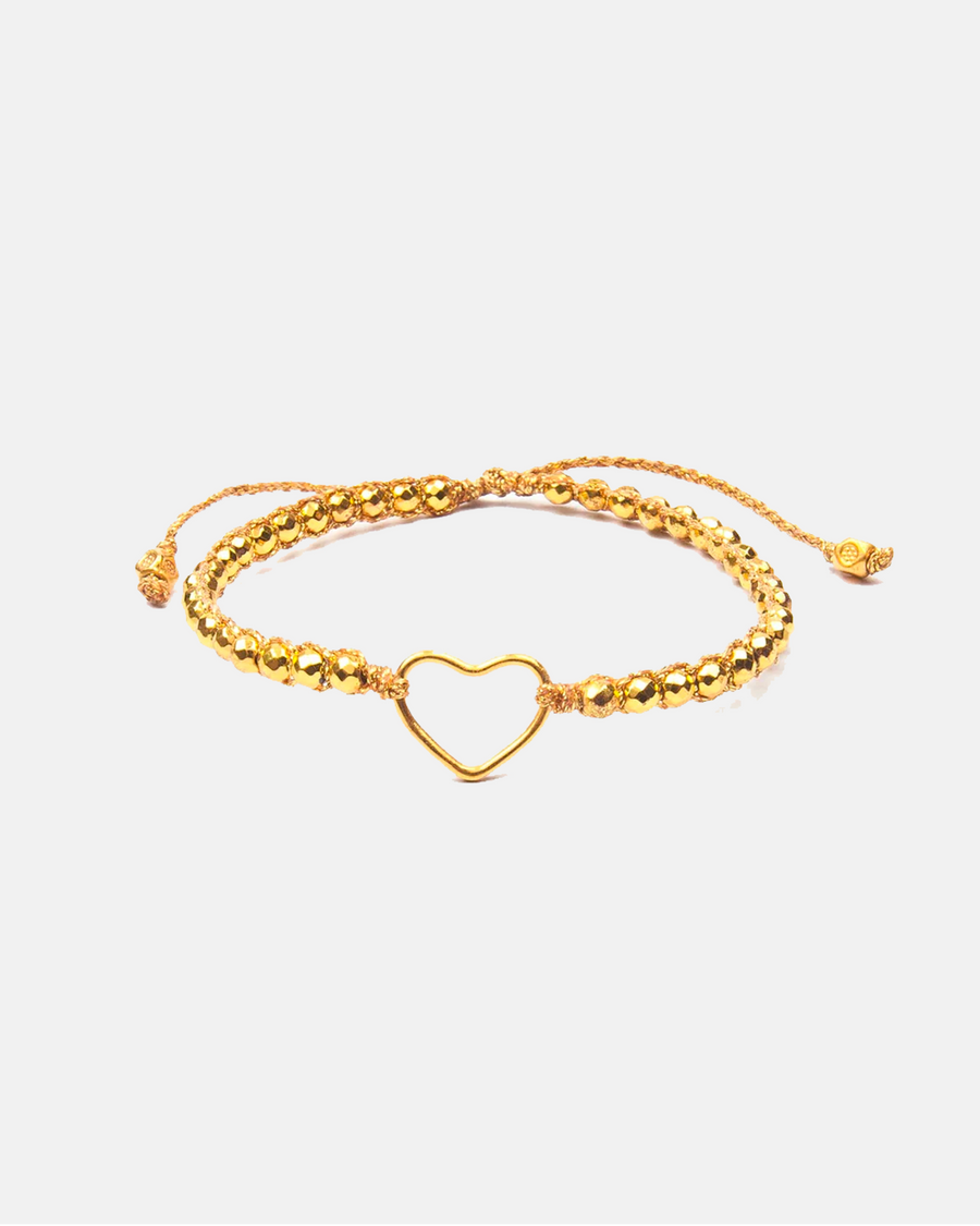 Pyrite Bracelet Heart | Gold
