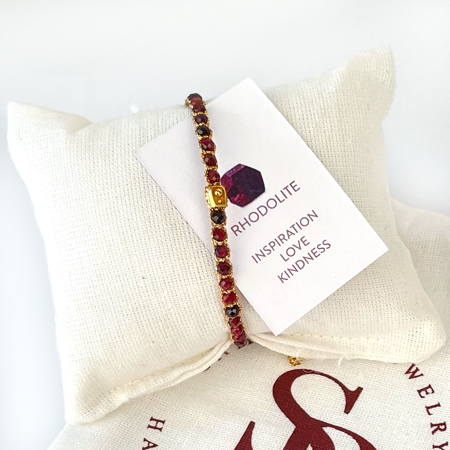Rhodolite Garnet Bracelet | Gold