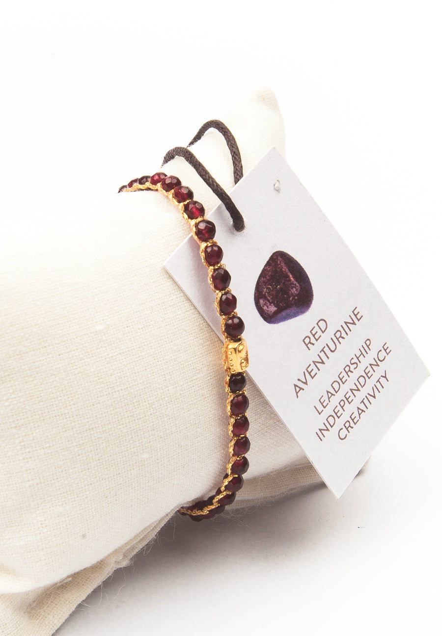 Red Aventurine Bracelet | Gold