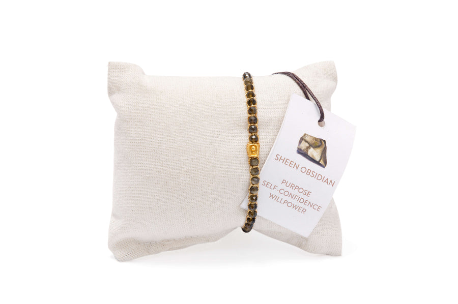 Sheen Obsidian Bracelet | Gold