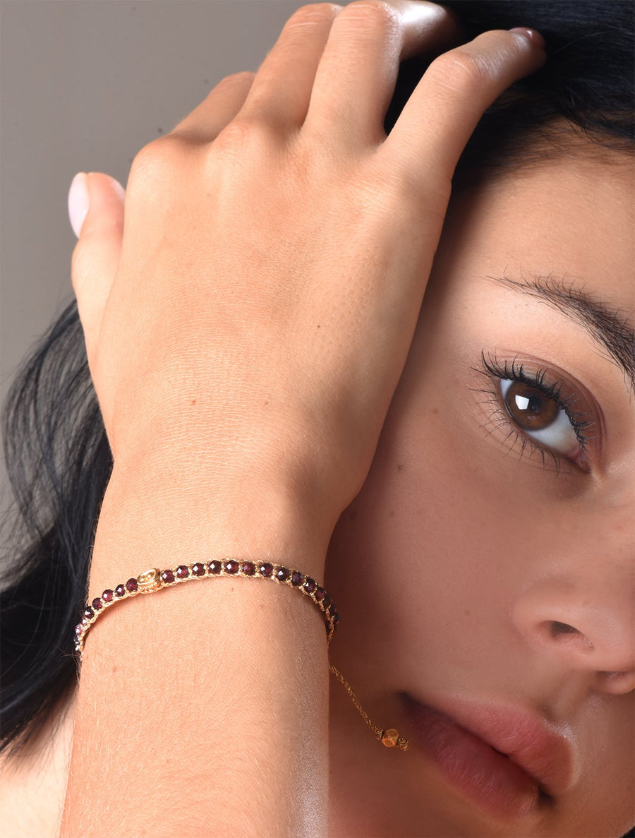 Rhodolite Garnet Bracelet | Gold