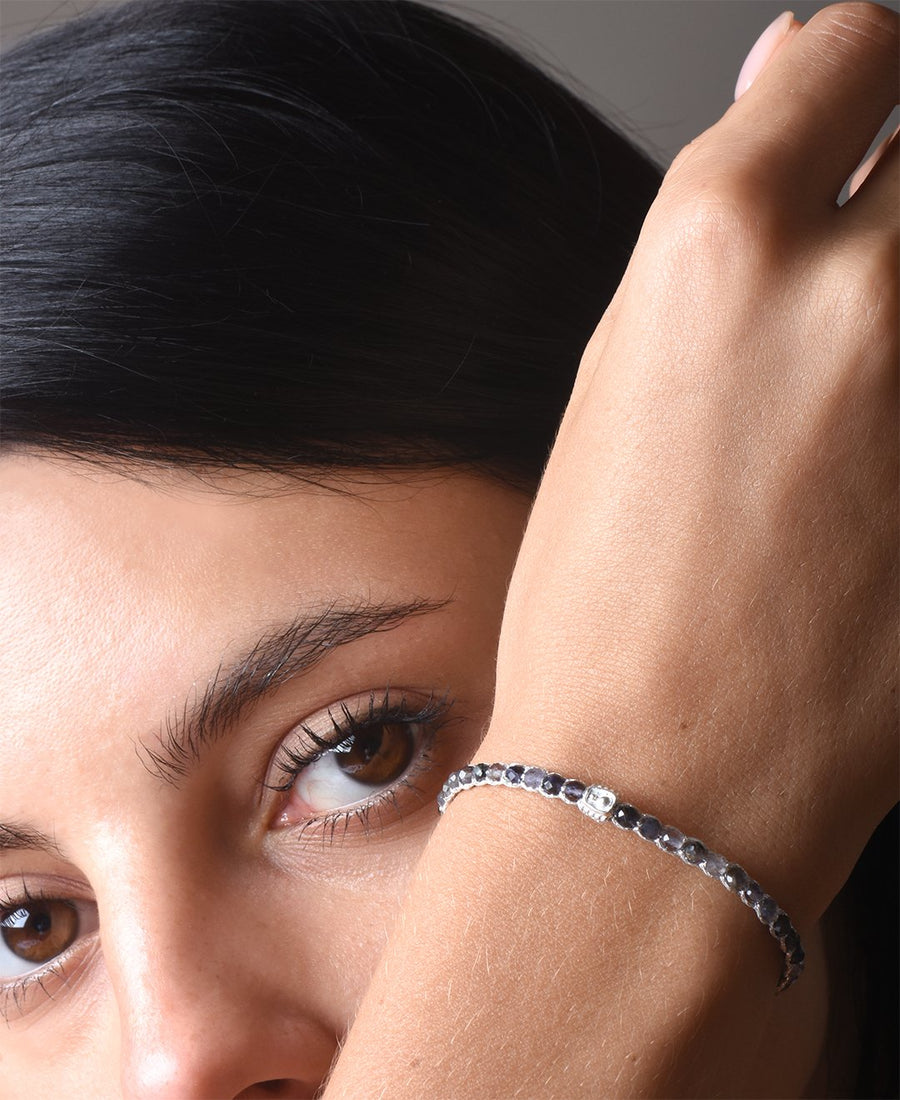 Dark Labradorite Bracelet | Silver