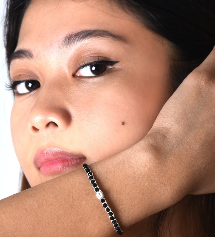 Black Spinel  Bracelet | Silver