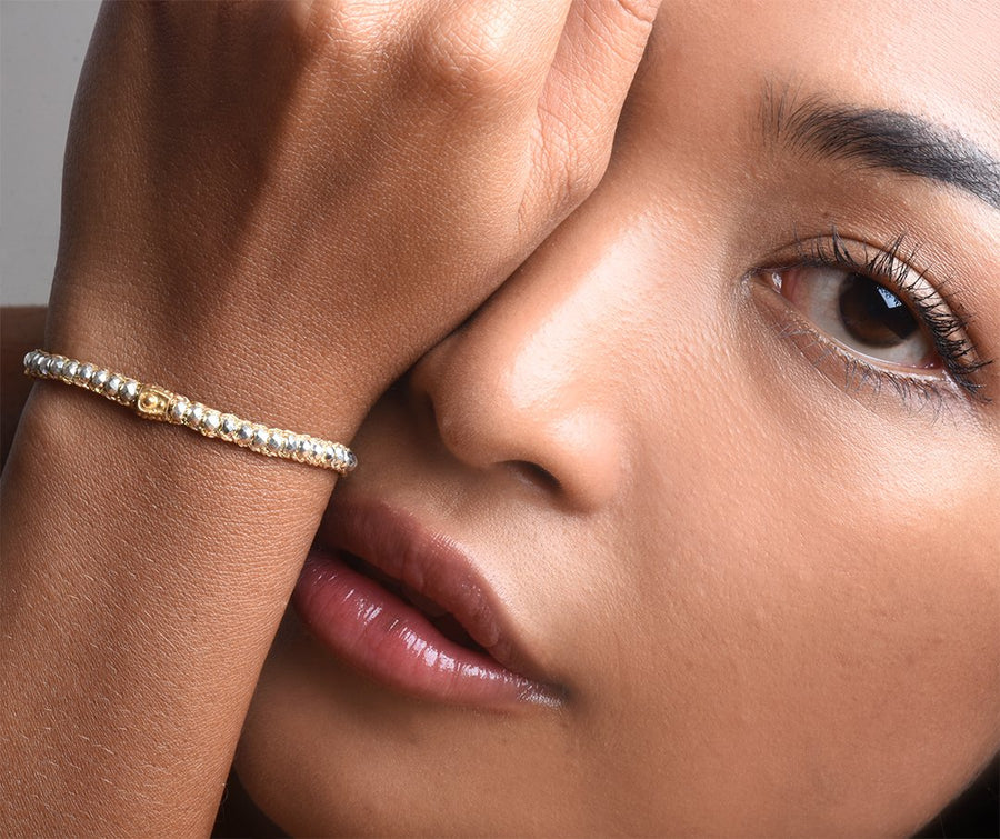 Pyrite Silver Bracelet | Gold