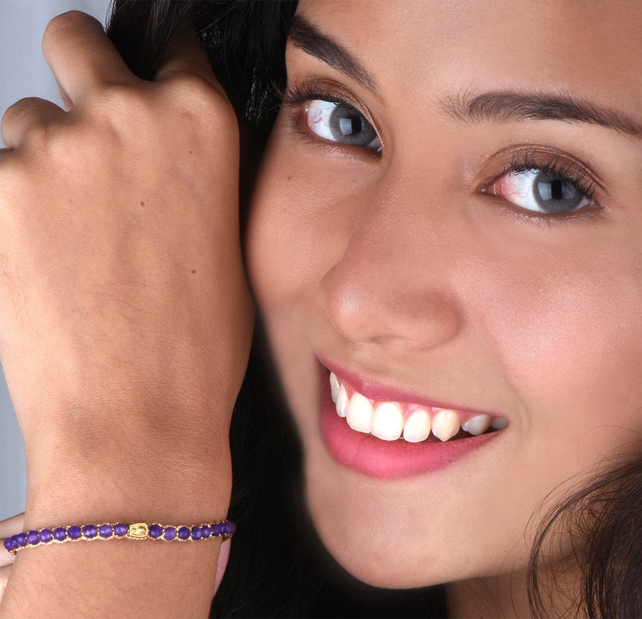 Amethyst Bracelet | Gold