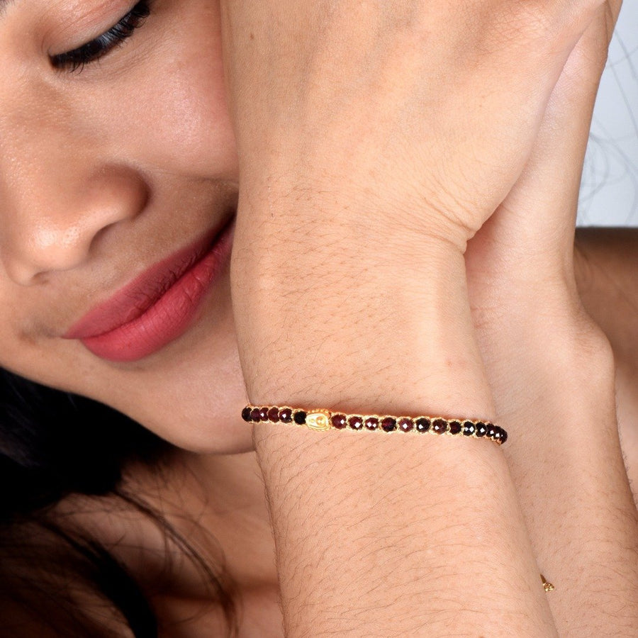 Rhodolite Garnet Bracelet | Gold